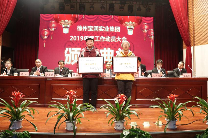 安博手机版app2019年度工作动员大会---集团公司领导为先进单位和先进个人代表颁奖