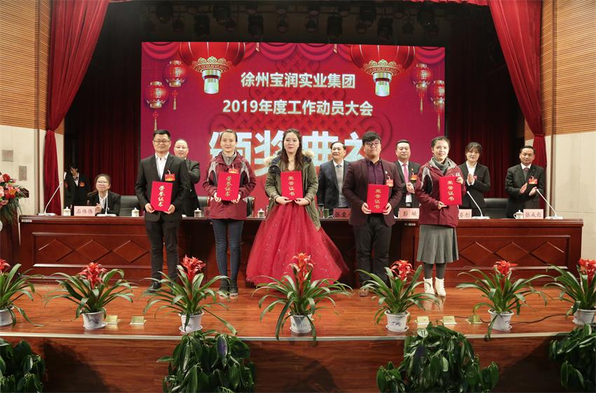 安博手机版app2019年度工作动员大会---集团公司领导为先进单位和先进个人代表颁奖